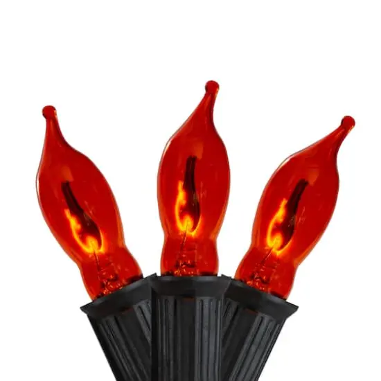 10ct. Flickering Orange Flame C7 Halloween Lights {1}