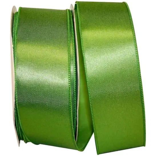 JAM Paper 2.5" x 50yd. Wired Satin Ribbon Moss {1}