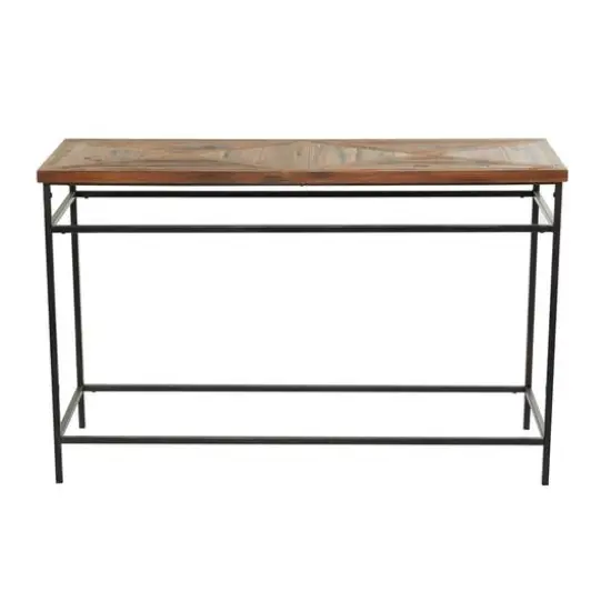 Brown Metal Rustic Console Table 30" x 48" x 16" {7}