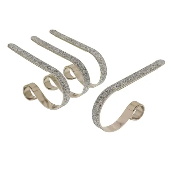 Original MantleClip&reg; Silver Glitter Stocking Holders, 4ct. {1}