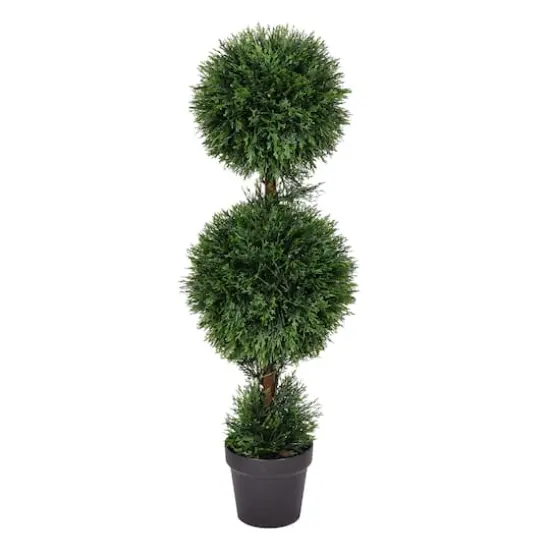 3ft. Potted Cedar Double Ball Topiary Tree {1}