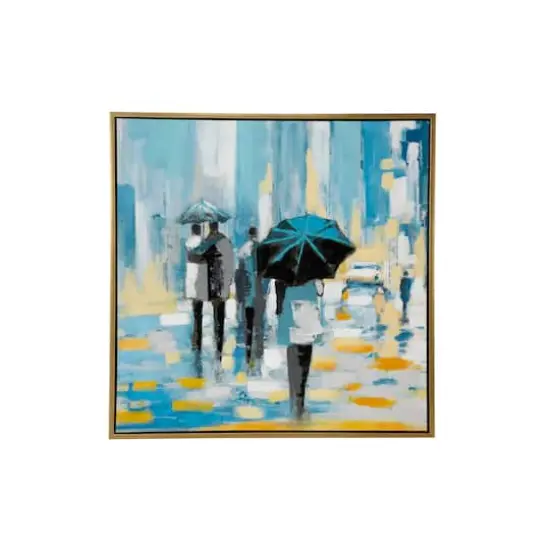 Blue Contemporary Canvas Wall Art, 39" x 39" {3}