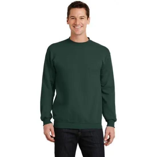Port & Company® Brights Core Fleece Crewneck Sweatshirt Dark Green {4}