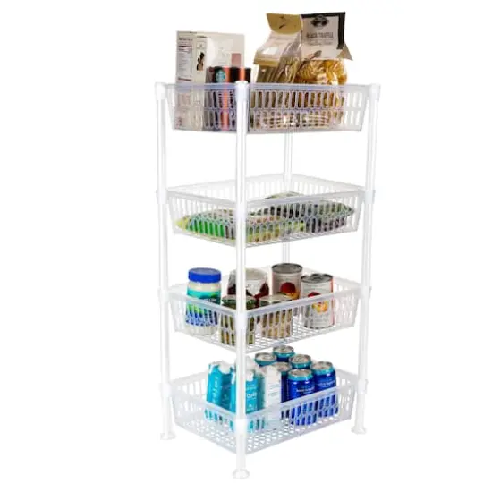 Kitchen Details White 4-Tier Slim Shelf {3}