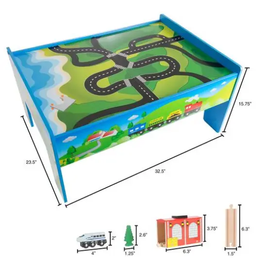 Toy Time Wooden Train Set Table {3}