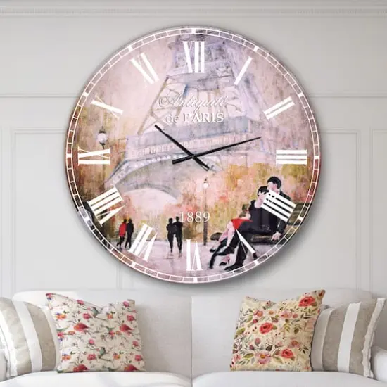 Designart Love in Paris VI French Country Wall Clock {3}