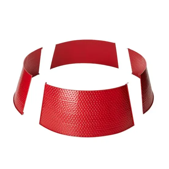 Glitzhome&reg; Red 40.5" Hammered Metal Tree Collar {7}