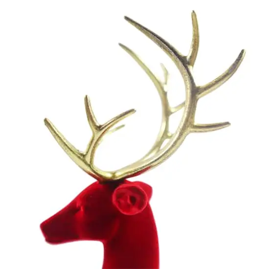 Flocked Sitting Reindeer Tabletop D&eacute;cor by Ashland&reg; Red {3}