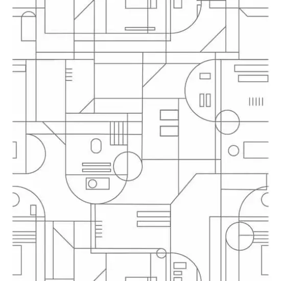 RoomMates Star Wars R2D2 Geometric Peel & Stick Wallpaper White and Gray {1}