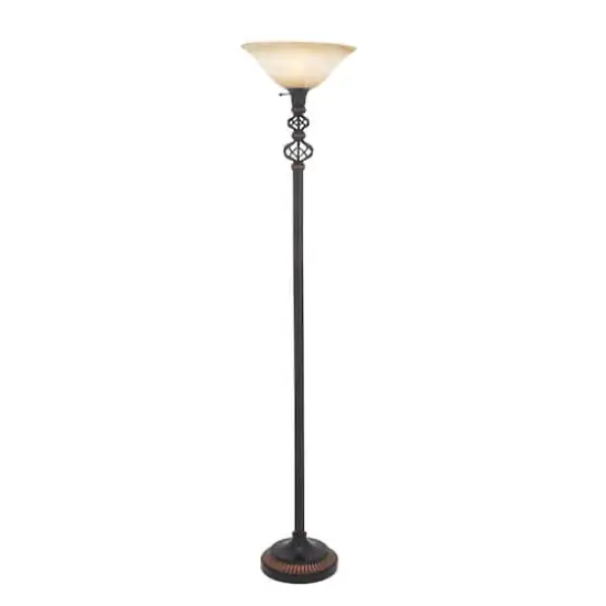 70" Black Metal Traditional Floor Lamp {1}