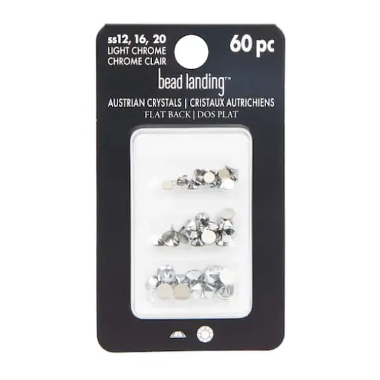 Round Flatback Austrian Crystals Mix by Bead Landing&trade;, 60ct. Light Chrome {4}
