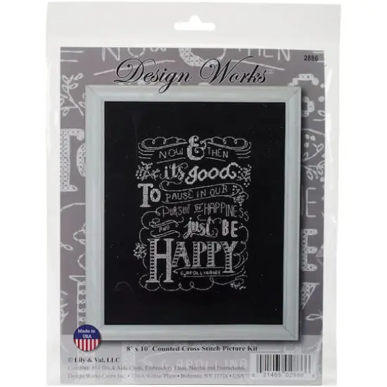 Design Works&trade; Just Be Happy Counted Cross Stitch Kit {3}