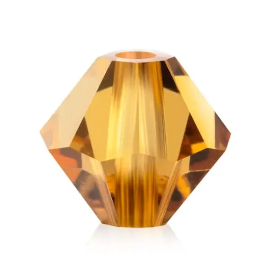 John Bead Preciosa 4mm Czech Crystal Rondelle Beads, 40ct. Light Colorado Topaz {1}