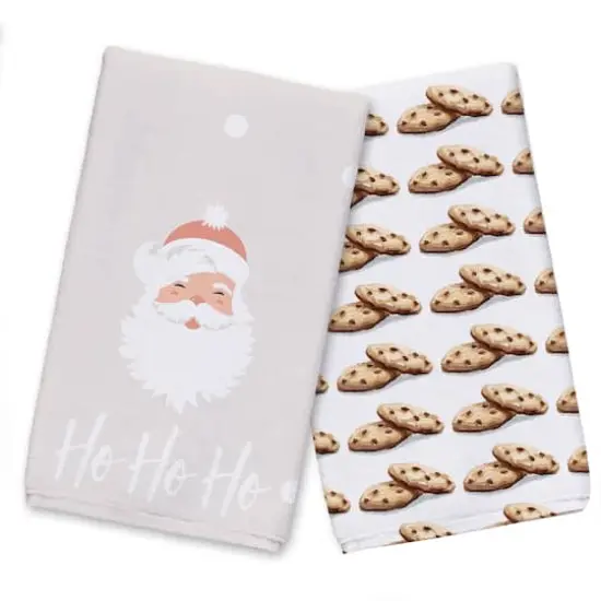 Ho Ho Ho Santa Cookies Tea Towels - Set of 2 {1}