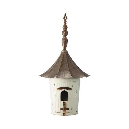 Glitzhome&reg; 30" White Pagoda Metal Birdhouse {1}