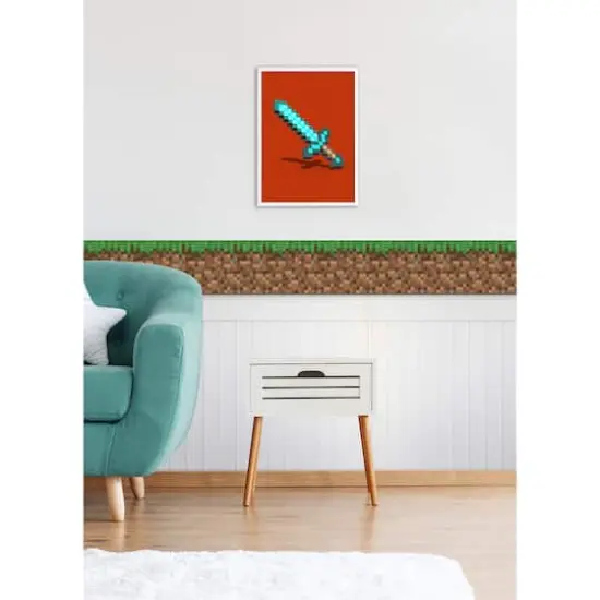 RoomMates Minecraft Iconic Grass Peel & Stick Wallpaper Border {4}
