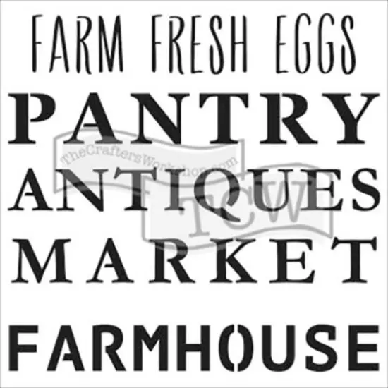 The Crafter's Workshop Rustic Signs Stencil, 12" x 12" {1}
