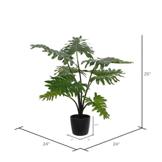 25" Artificial Potted Grand Philodendron Bush {5}