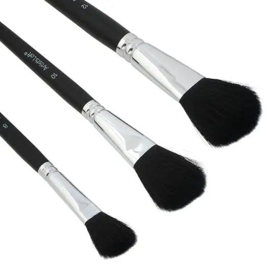 Round Mop Black Taklon 3 Piece Mixed Media Brush Set by Artist's Loft&reg; {3}
