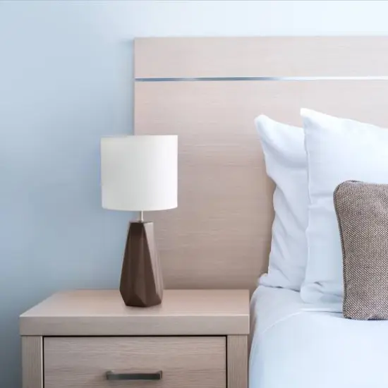 Simple Designs Ceramic Prism Table Lamp Brown {6}