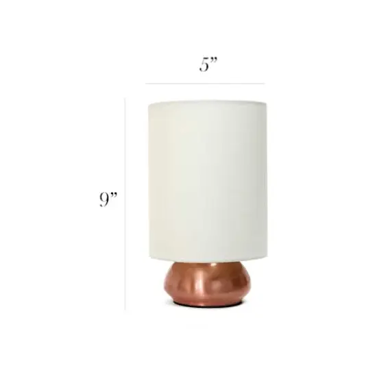 Simple Designs&trade; 2-Pack Mini Touch Lamps with Shades Rose Gold Base and Cream Shades {4}