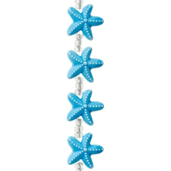 Turquoise Starfish Ceramic Beads, 18mm by Bead Landing&trade; {1}