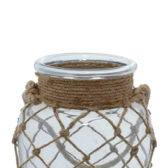 8" Glass Coastal Candle Holder Lantern {5}