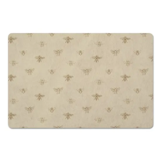Delicate Bee Pattern Floor Mat Yellow {1}