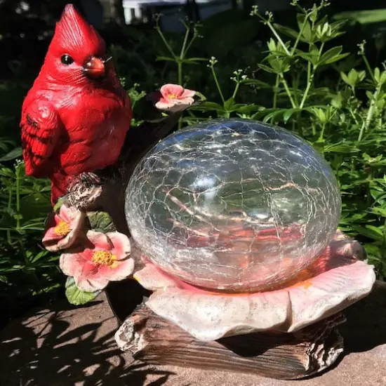 Santa's Workshop 7.5" Cardinal With Crackle Glass Ball {3}