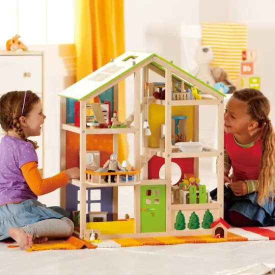 Hape All Seasons Wooden Dollhouse Playset {6}