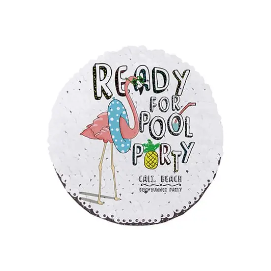 Craft Express 7" Sublimation Round Sequin Patches, 2ct. Champagne/White {5}