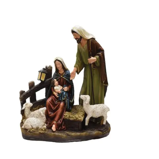 13" Nativity Scene with Joseph, Mary & Baby Jesus Christmas Tabletop Figure {1}