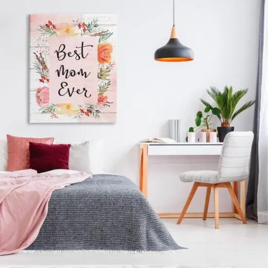 Stupell Industries Best Mom Ever Floral Mother's Day Canvas Wall Art {3}