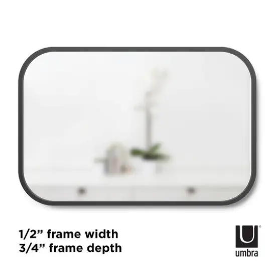 Umbra 36" Black Hub Rectangular Mirror {4}