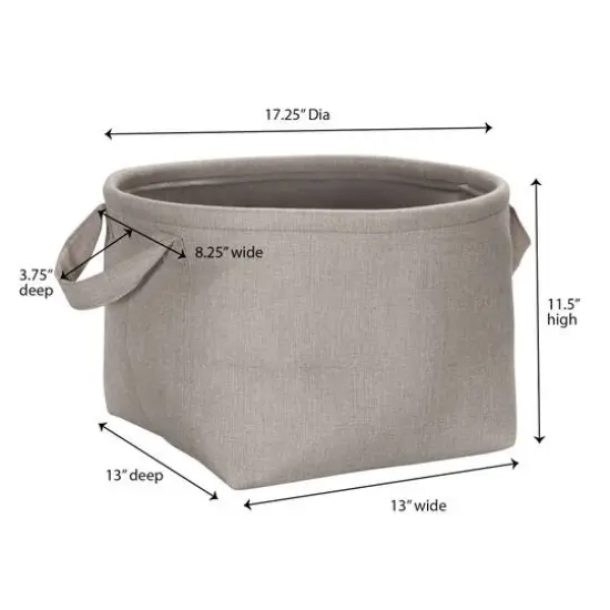 Household Essentials 17" Round Laundry Bin Gray {5}