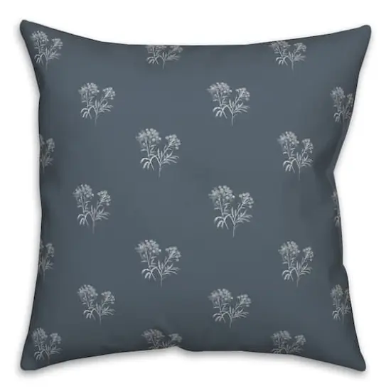 18" Small Blooms Indoor/Outdoor Pillow Slate {1}