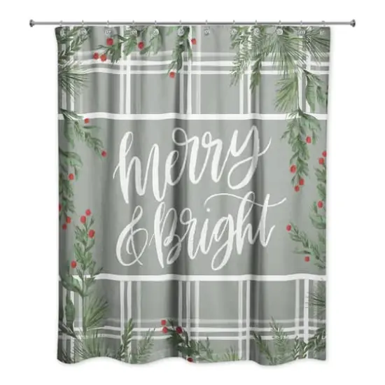 Merry & Bright Greenery Shower Curtain {1}