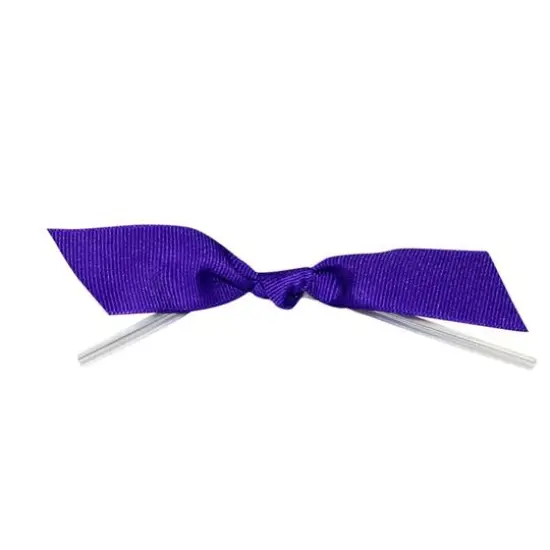 JAM Paper 7/8" Grosgrain Twist Tie Flair Bows, 100ct. Regal Purple {1}