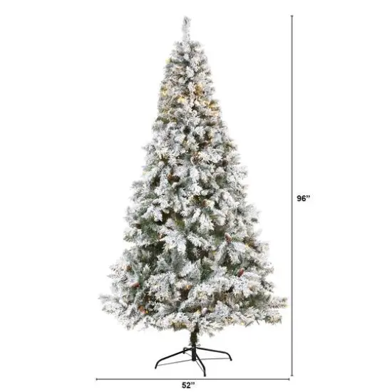 8ft. Pre-Lit White River Mountain Pine Artificial Christmas Tree, Clear LED Lights {8}