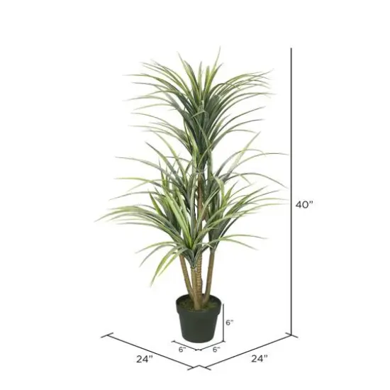 3.3ft. Potted Artificial Green Yucca Tree {5}