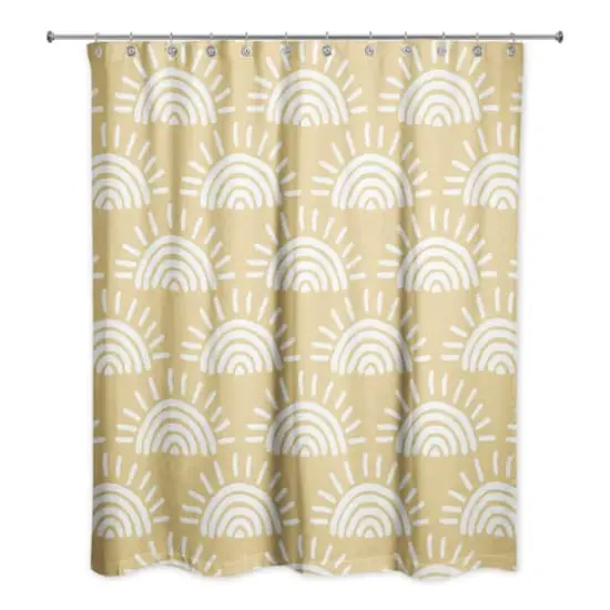 Sun Pattern Shower Curtain Yellow {1}