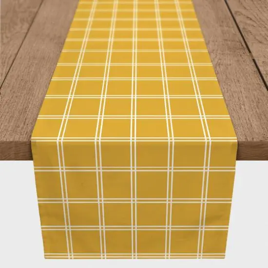 Grid Lines Indoor/Outdoor Table Runner Yellow {3}