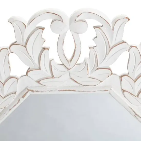 Habitat Tull 30" White Carved Octagonal Wall Mirror {6}