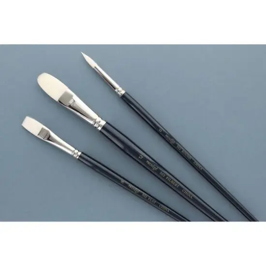 Prot&eacute;g&eacute; White Nylon Long Handle 3 Piece Brush Set {3}