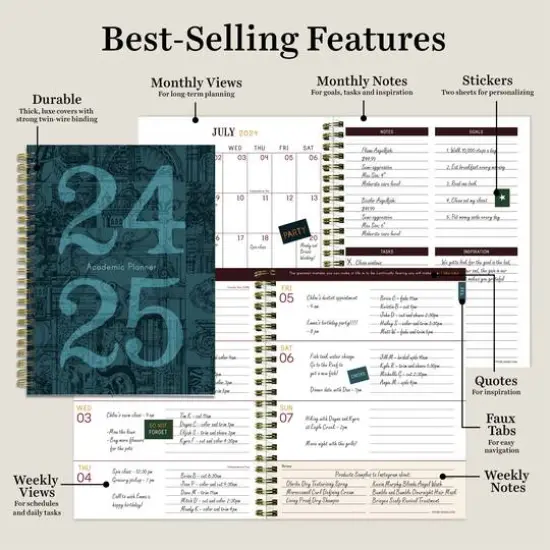 TF Publishing 2024 - 2025 Mineral Fleur-de-lis Medium Spiral Planner {7}