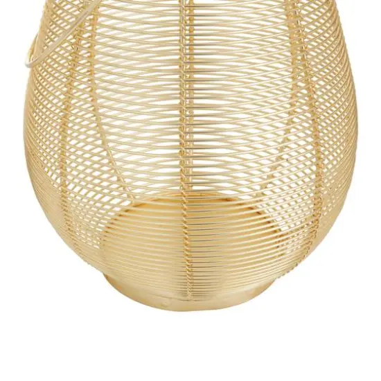 Gold Iron Glam Lantern, 11" x 8" x 8" {6}