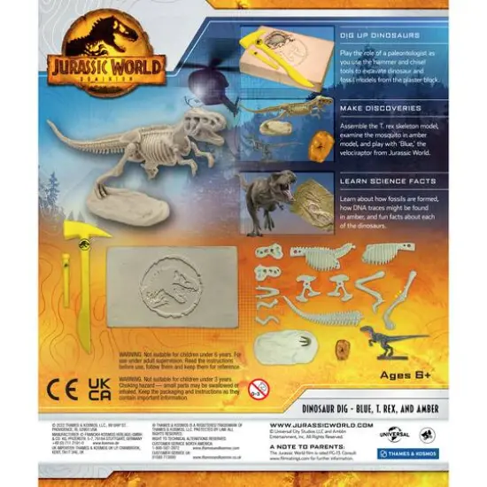Thames & Kosmos Jurassic World: Dominion Dinosaur Dig Blue, T. Rex & Amber {3}