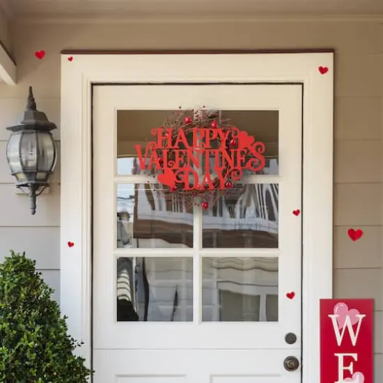 Glitzhome&reg; 24" Metal "HAPPY VALENTINE'S DAY" Wall Decor {3}
