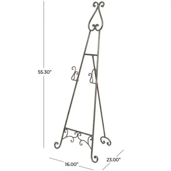 55" Bronze Metal Adjustable Display Stand Scroll Easel {6}