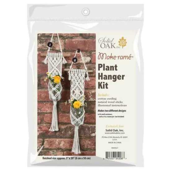 Solid Oak Make-Ram&eacute;&trade; Mini Hanger Macram&eacute; Plant Hanger Kit {1}